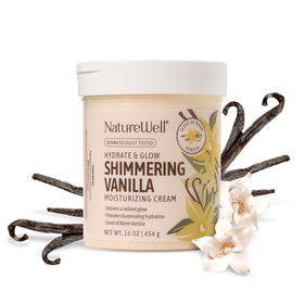 NATURE WELL Shimmering Vanilla Moisturizing Cream front view 16 Oz