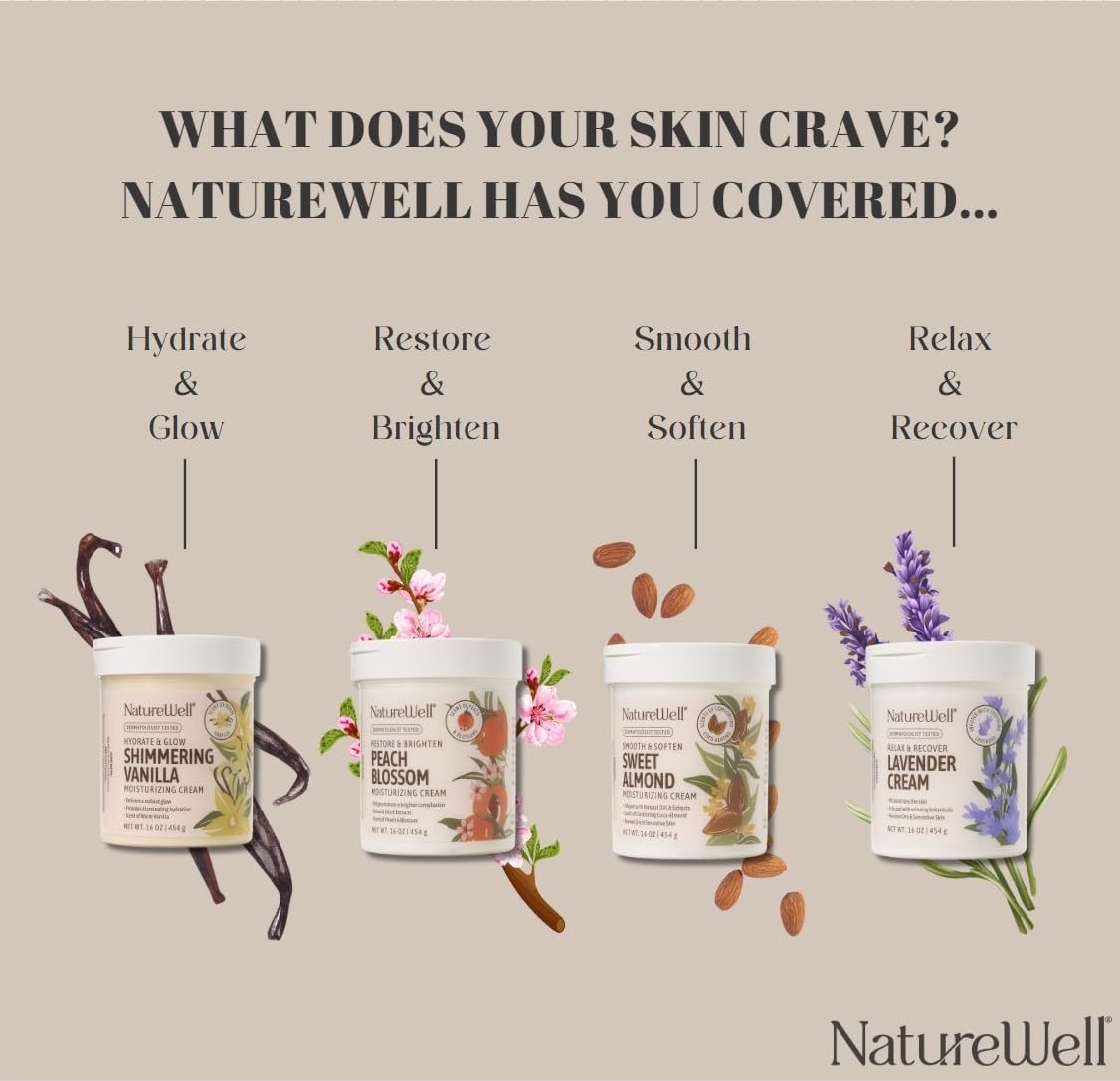 NATURE WELL Shimmering Vanilla Moisturizing Cream with ingredients
