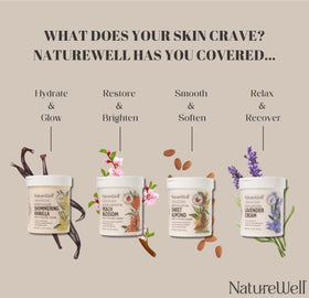 NATURE WELL Shimmering Vanilla Moisturizing Cream with ingredients