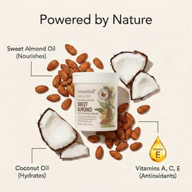 NATURE WELL Sweet Almond Body Cream with texture close-up