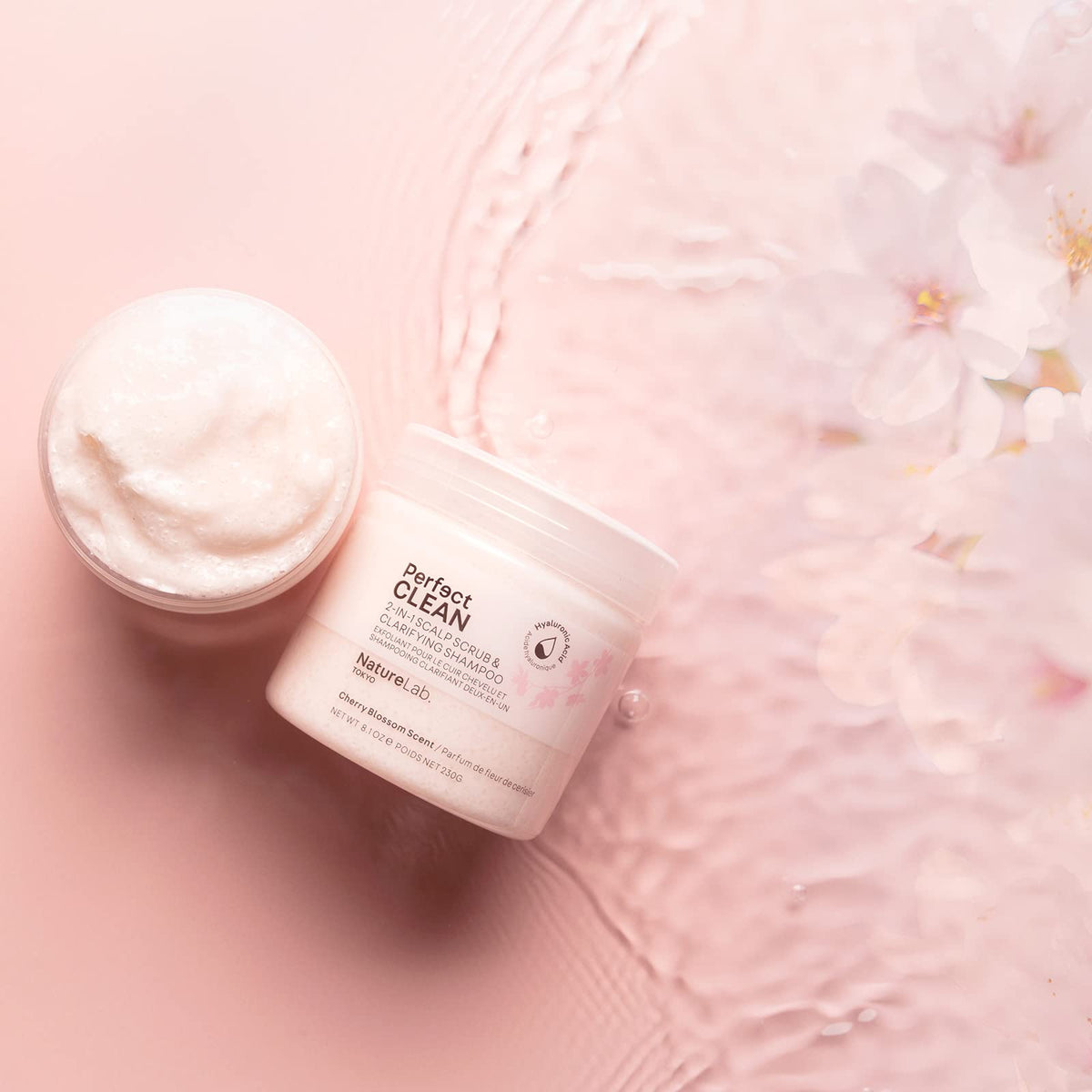 NATURELAB. TOKYO Perfect Clean Scalp Scrub 8.1 oz with cherry blossoms