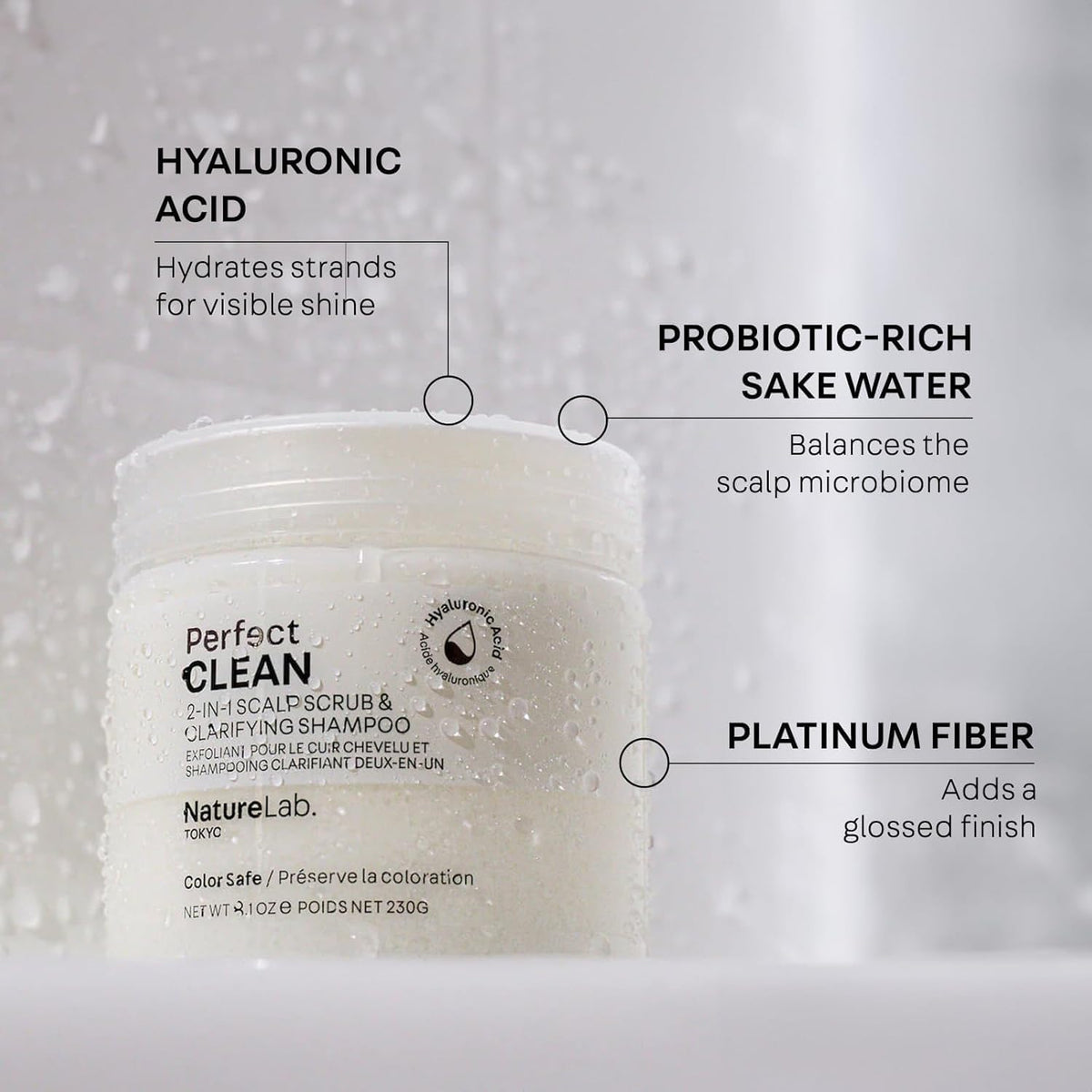 NATURELAB. TOKYO Scalp Scrub application on wet hair