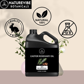 Naturevibe Botanicals Castor Rosemary Oil 32 oz back view