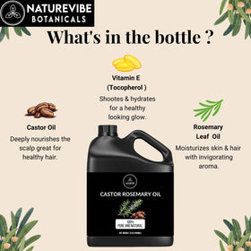 Naturevibe Botanicals Castor Rosemary Oil in a lifestyle setting