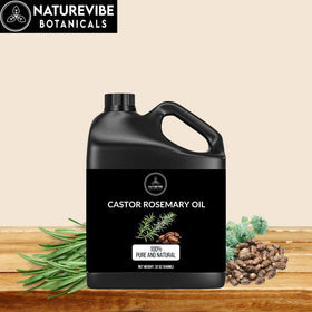 Naturevibe Botanicals Castor Rosemary Oil with applicator