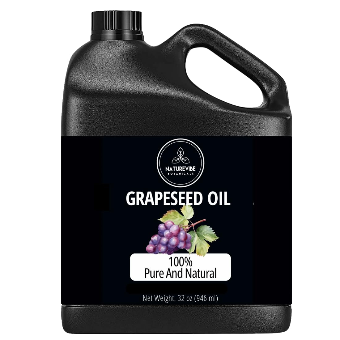 Naturevibe Botanicals Grapeseed Oil 32oz front view