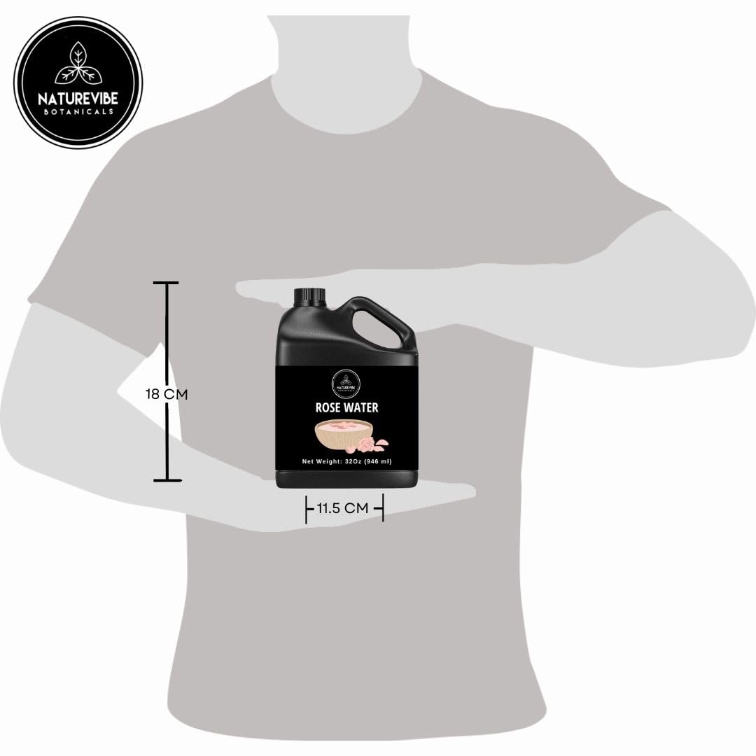 Naturevibe Botanicals Pure Rose Water Toner in hand for easy use