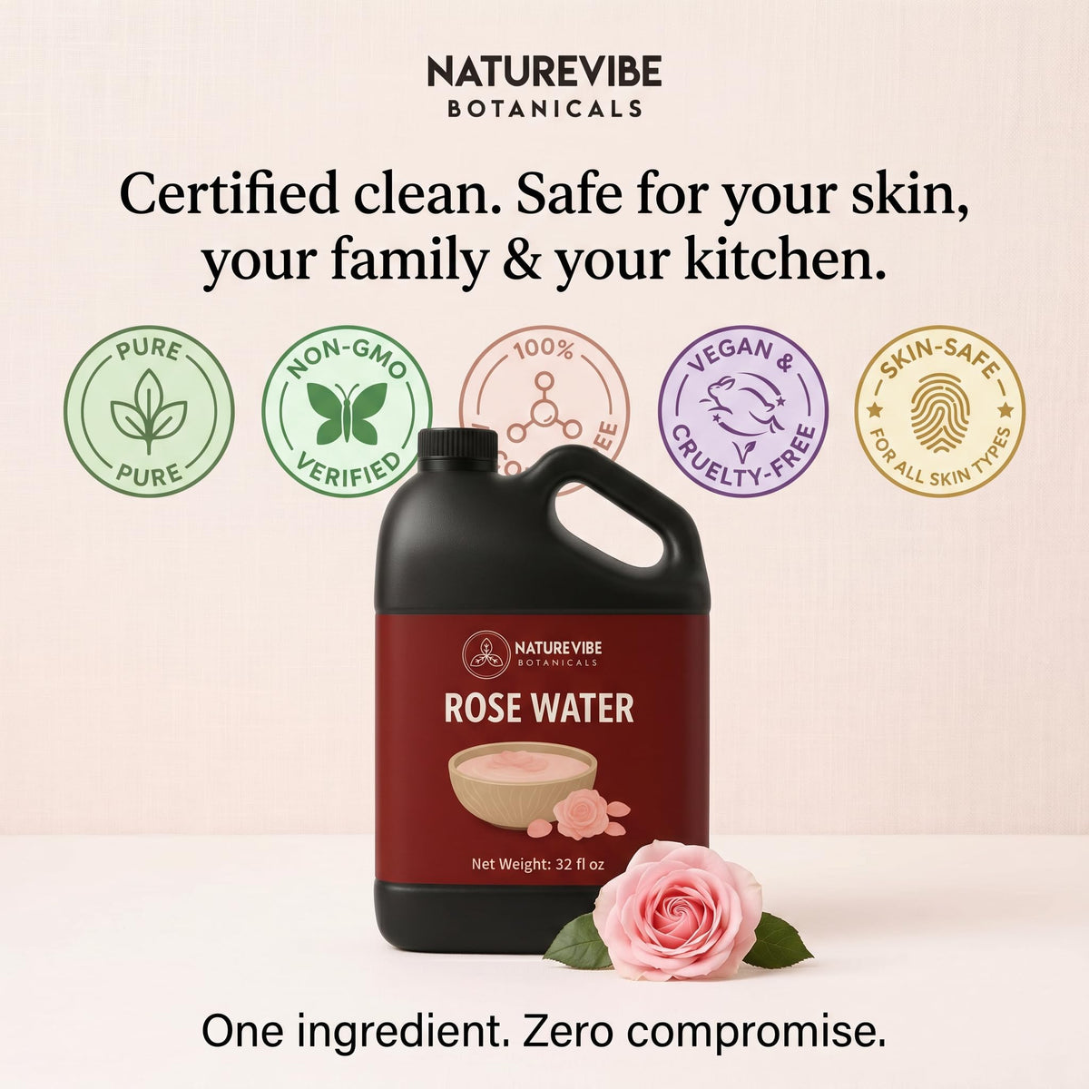 Naturevibe Botanicals Pure Rose Water Toner with makeup products