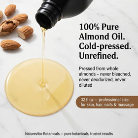 Naturevibe Botanicals Sweet Almond Oil bottle with label