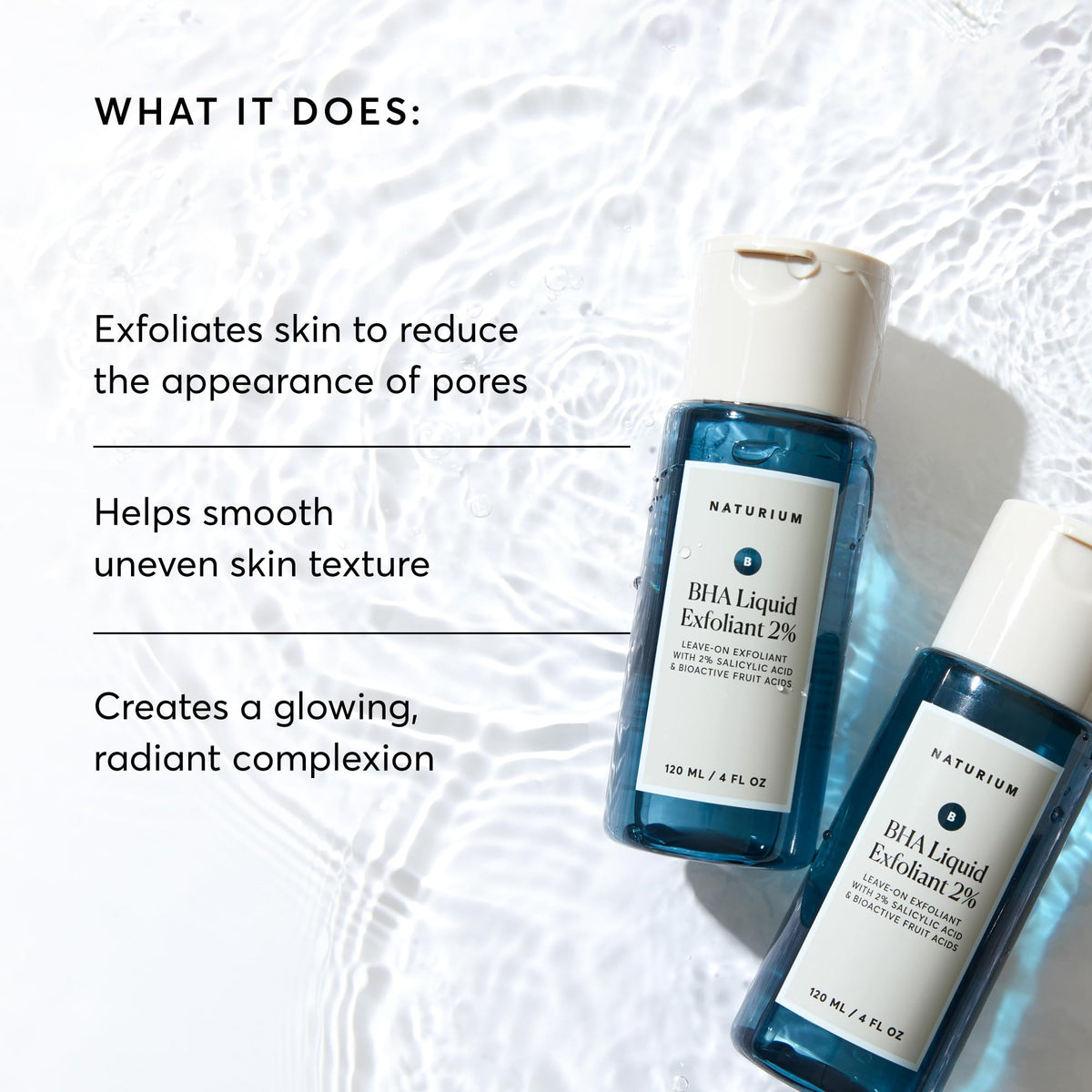 Naturium BHA Liquid Exfoliant 2% application on skin