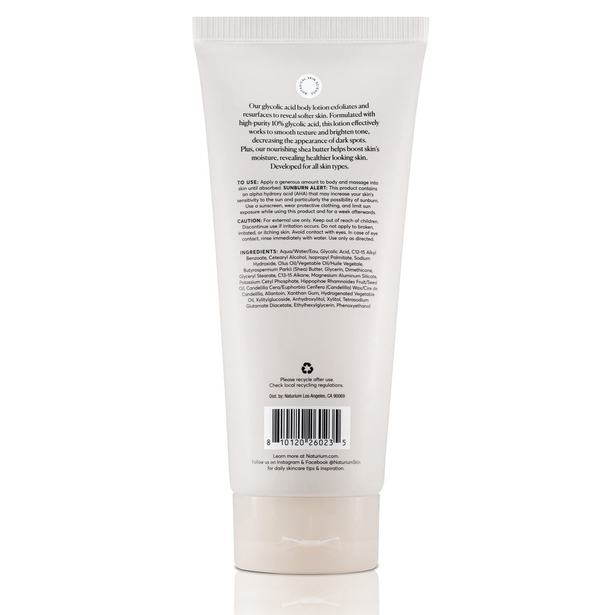 Naturium body lotion with pump dispenser top view