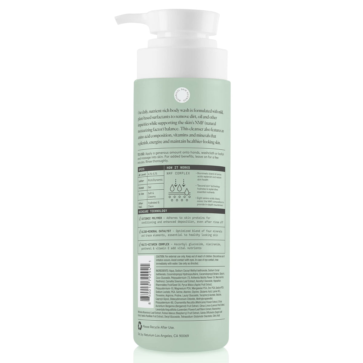 Naturium body wash with a pump dispenser