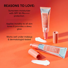Naturium Dew-Glow Moisturizer SPF 50 application on face