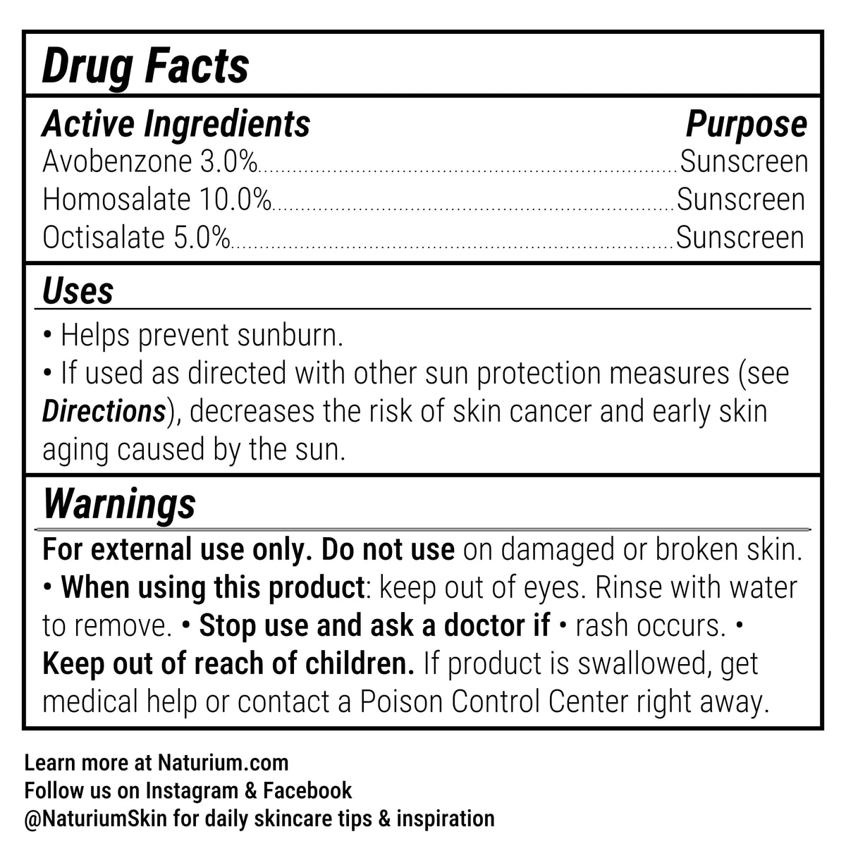 Naturium Dew-Glow Tinted Moisturizer SPF 50+ ingredients list