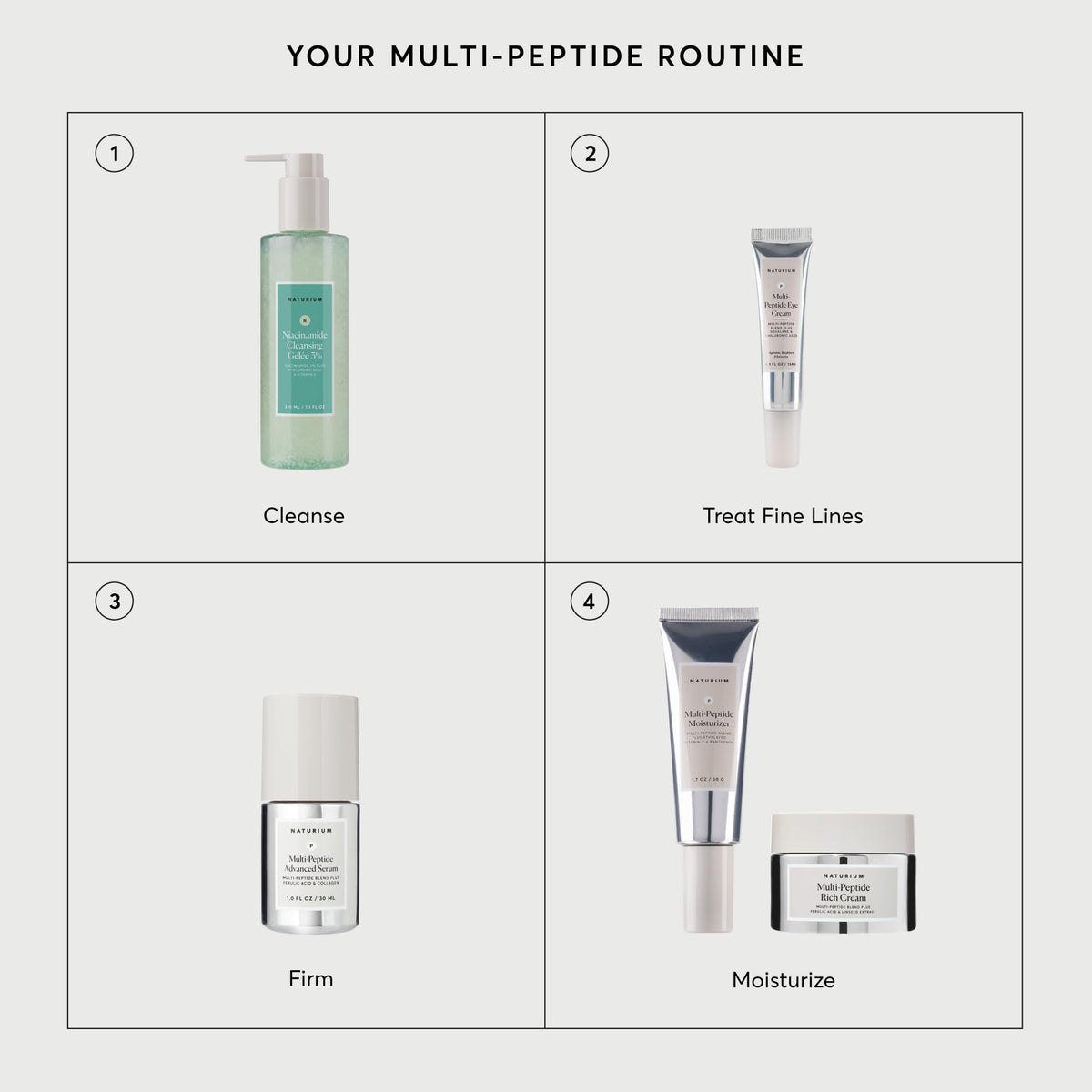 Naturium Multi-Peptide Advanced Serum with a moisturizer