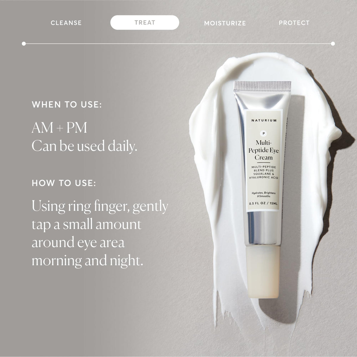Naturium Multi-Peptide Eye Cream application on skin