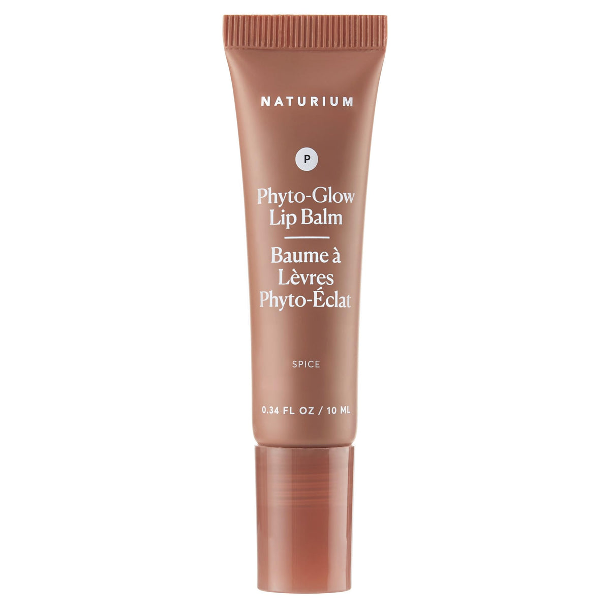 Naturium Phyto-Glow Lip Balm front view in Spice colour