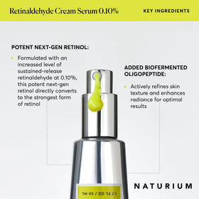 Naturium Retinaldehyde Cream Serum 0.10% with ingredients