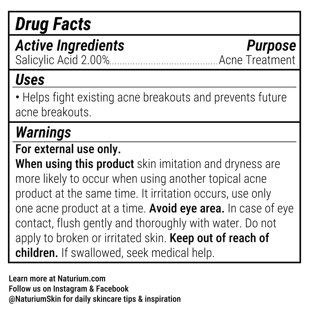 Naturium Salicylic Acid Body Spray 2% ingredients list