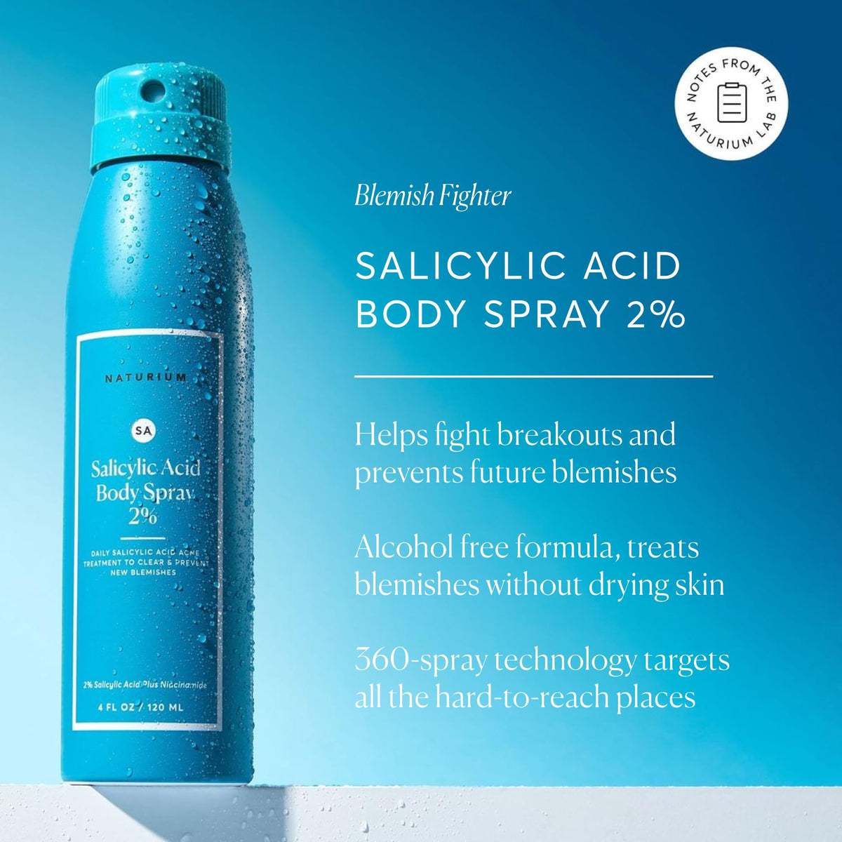 Naturium Salicylic Acid Body Spray 2% lifestyle use