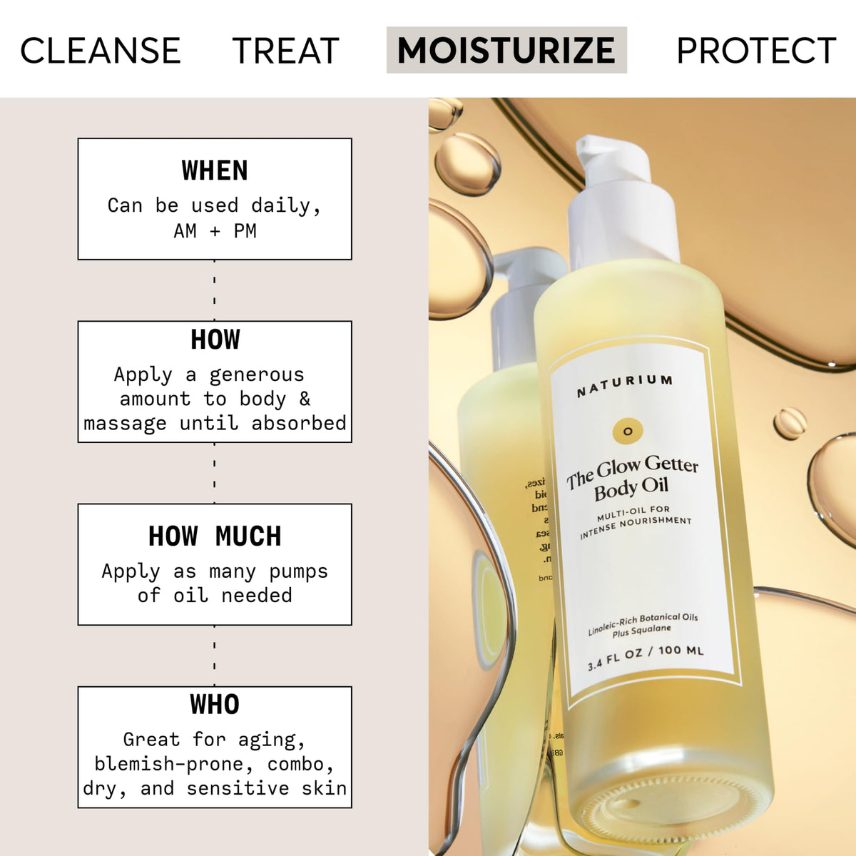 Naturium The Glow Getter Body Oil 3.4 oz back view