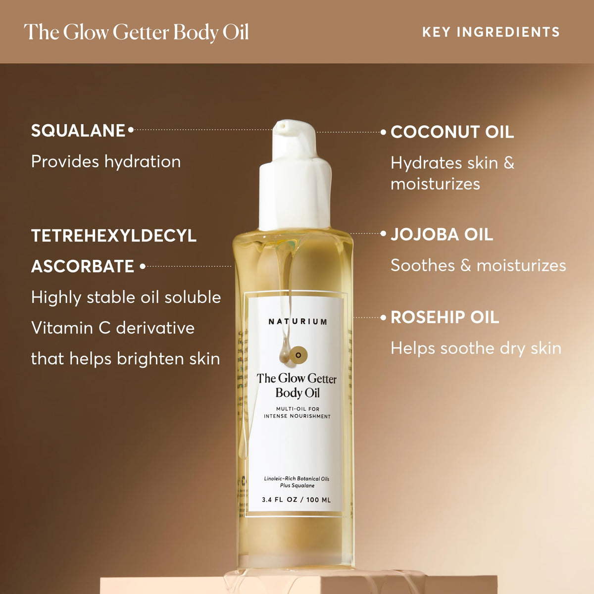 Naturium The Glow Getter Body Oil 3.4 oz lifestyle scene