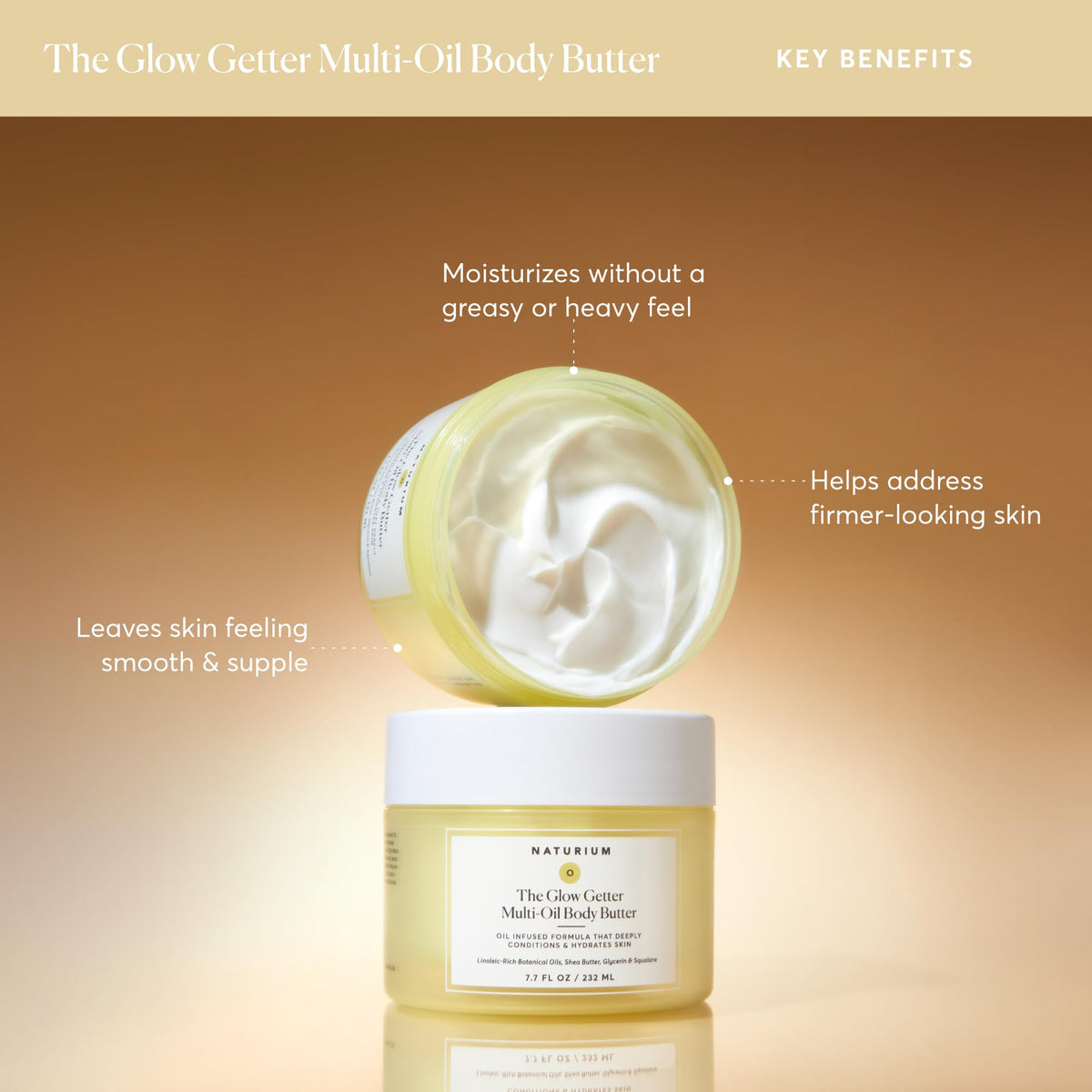 Naturium The Glow Getter Multi-Oil Body Butter with vanilla and coconut scent