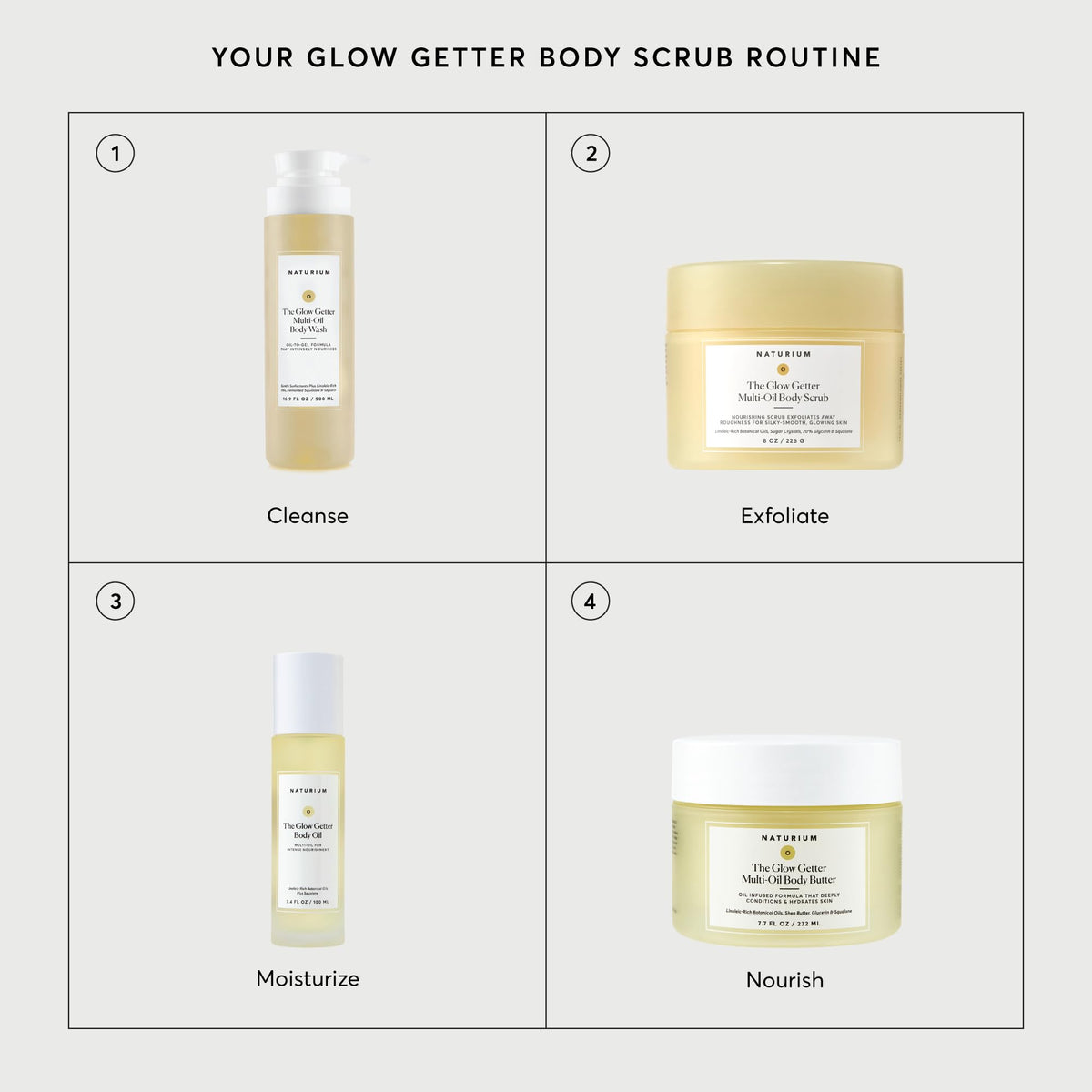 Naturium The Glow Getter Multi-Oil Body Scrub application on skin
