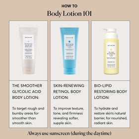 Naturium The Smoother Glycolic Acid Body Lotion on bathroom shelf