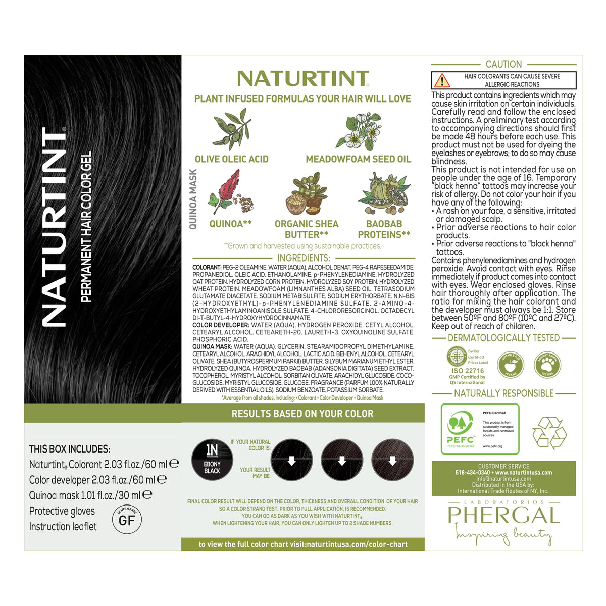 Naturtint 1N Ebony Black ingredients list and features