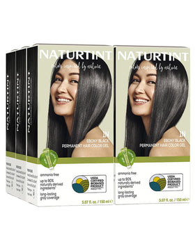 Naturtint 1N Ebony Black Permanent Hair Color pack of 6