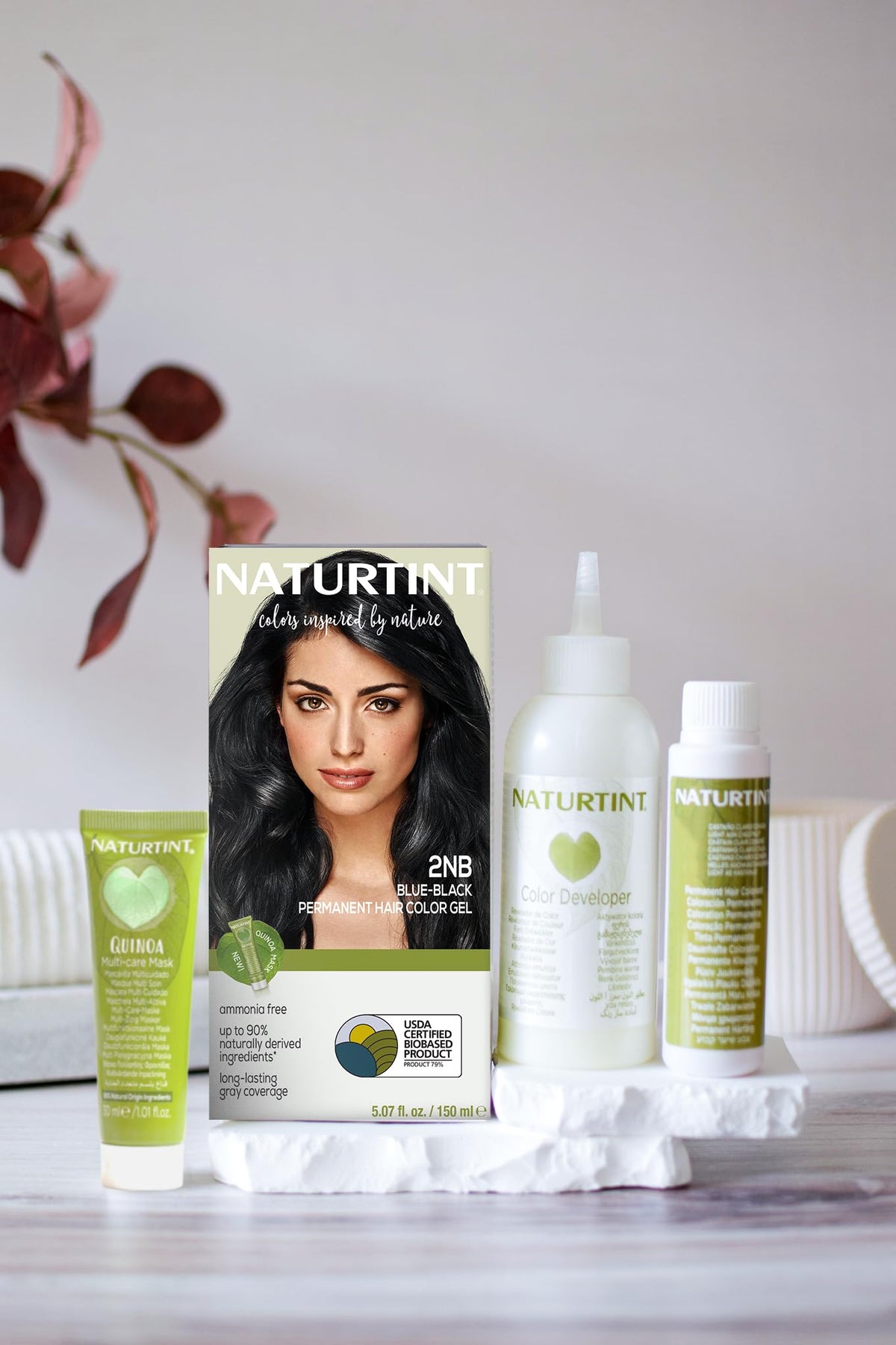 Naturtint 2NB Blue Black hair color application process