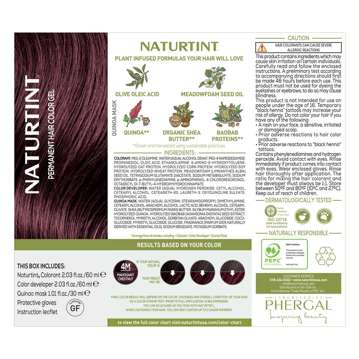 Naturtint 4M Mahogany Chestnut Hair Color packaging side view
