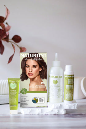 Naturtint 4NM hair color application on hair