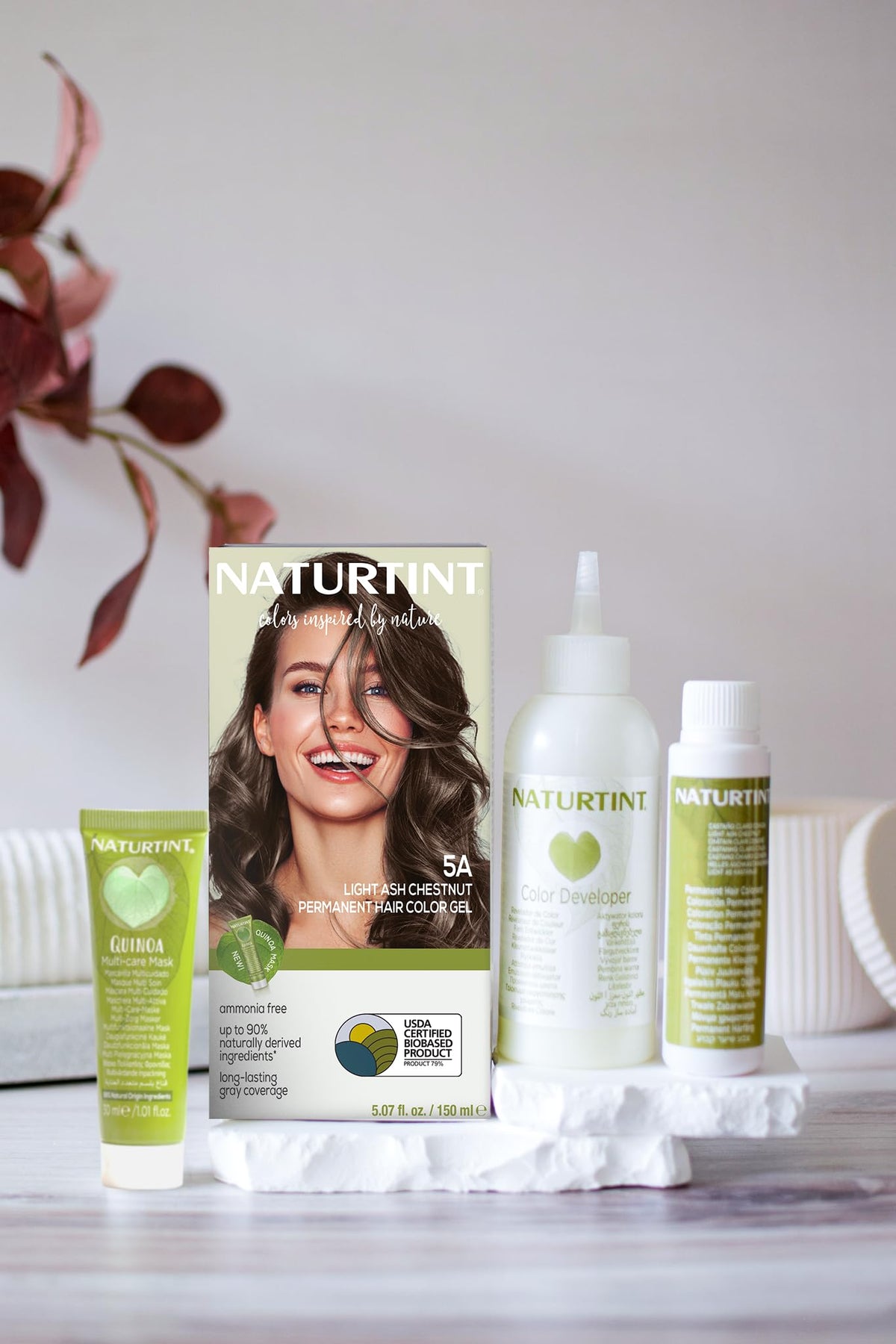 Naturtint 5A Light Ash Chestnut hair color application process