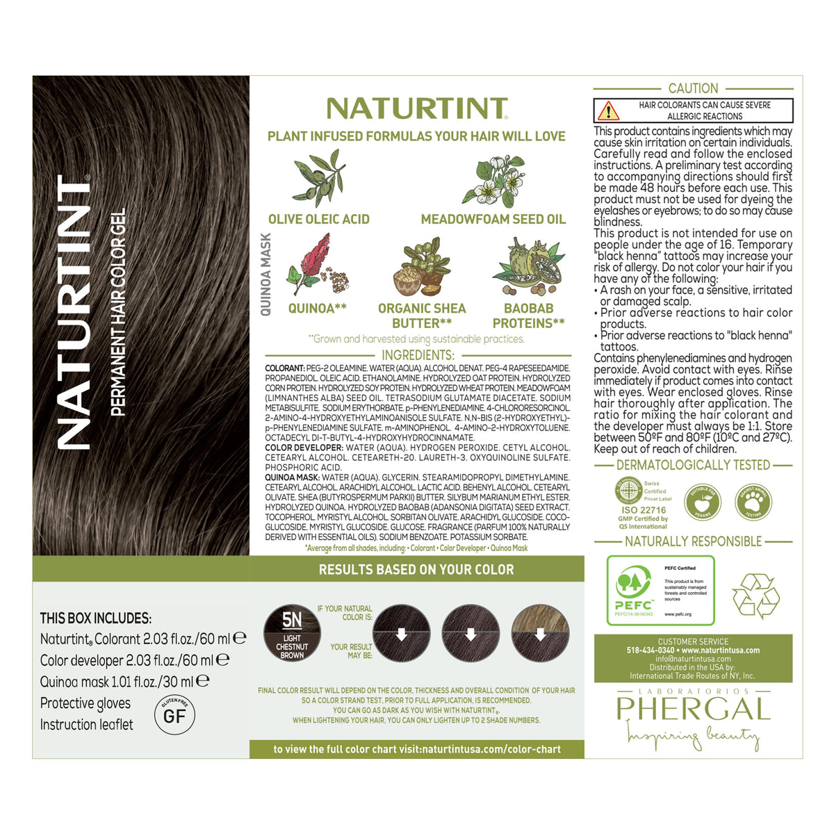 Naturtint 5N Light Chestnut Brown ingredients list