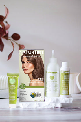 Naturtint 6GM Chocolate Brown Hair Color side view with ingredients