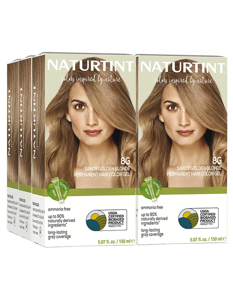 Naturtint 8G Sandy Golden Blonde Hair Colour pack front view