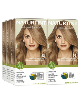Naturtint 8G Sandy Golden Blonde Hair Colour pack front view