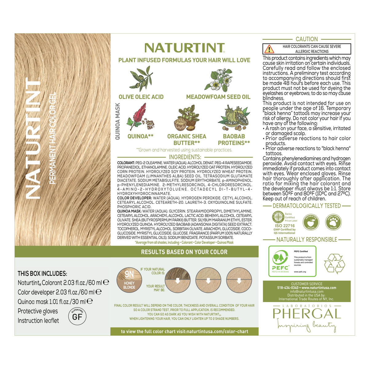 Naturtint 9N Honey Blonde on hair sample
