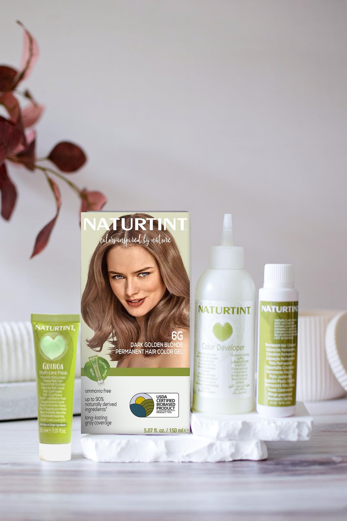 Naturtint Dark Golden Blonde Hair Color applicator and instructions
