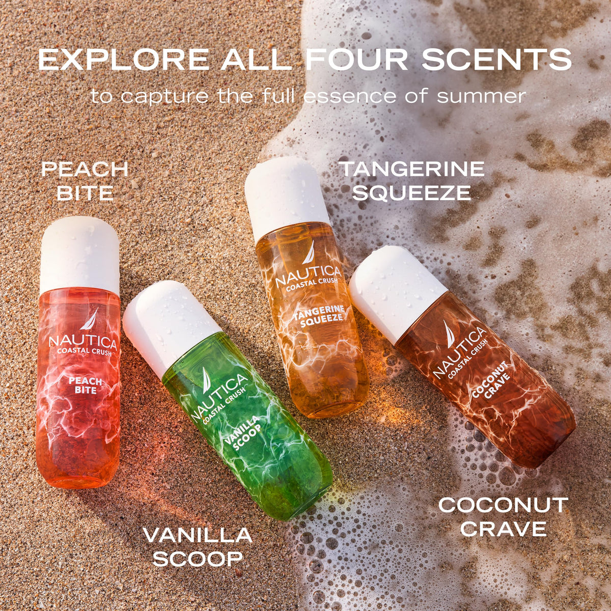 Nautica Peach Bite Body Mist 8oz on a summer day