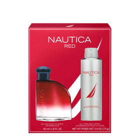 Nautica Red Deodorant Spray bottle side view