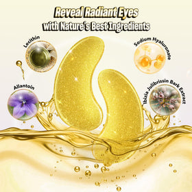 NAZANO 24K Gold Under Eye Patches application on a model