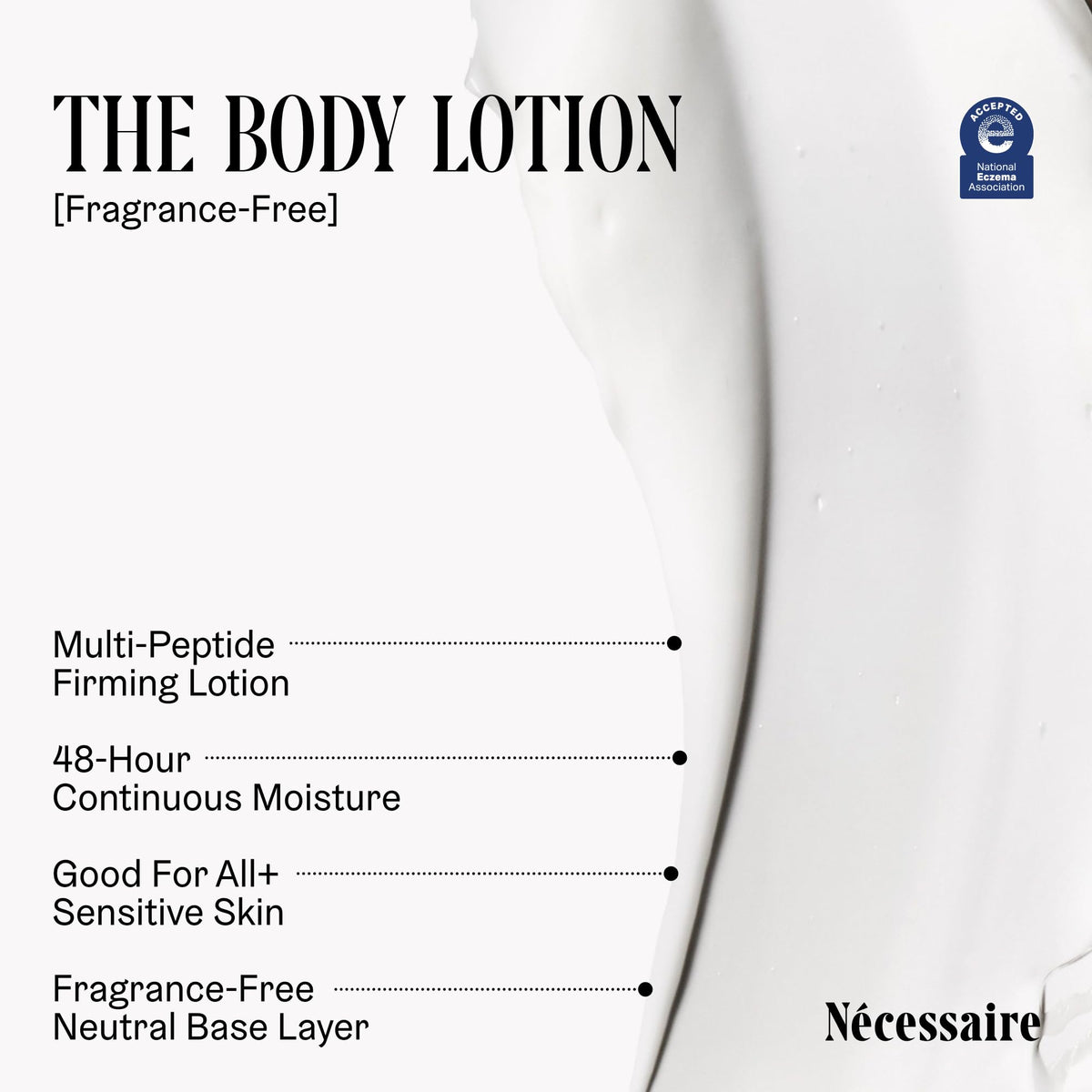 Nécessaire Body Lotion showing texture on hand