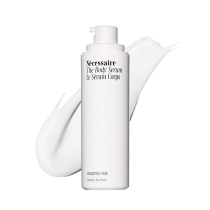 Nécessaire Body Serum front view with pump dispenser