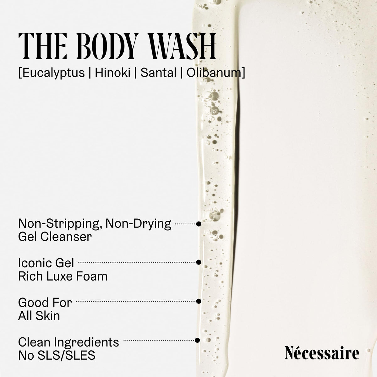 Nécessaire body wash bottles in various scents