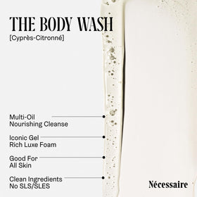 Nécessaire Body Wash Mini Cyprès-Citronné side view showcasing texture