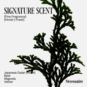 Nécessaire Deodorant Hinoki side view with ingredients