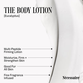 Nécessaire Eucalyptus Body Lotion showing texture on skin